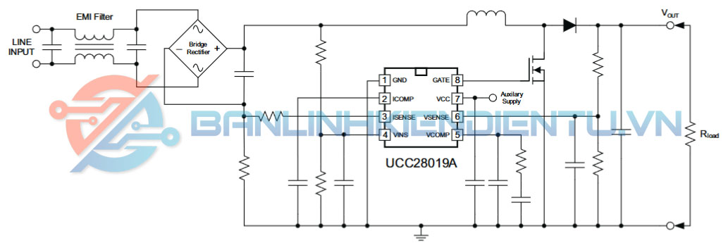 Mạch ứng dụng UCC28019A