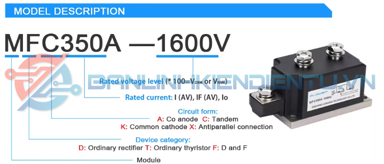 Giải thích tên gọi MFC350A-1600V