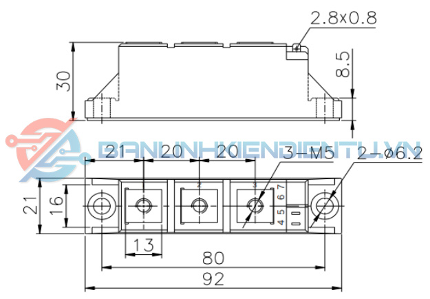 Kích thước MFC70A-16 (mm)
