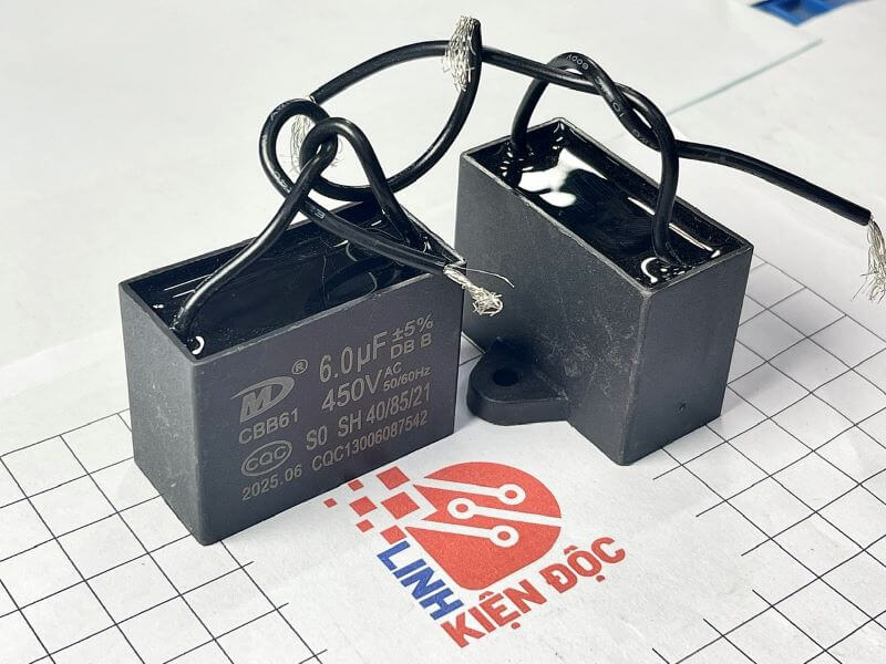 Tụ quạt CBB61 6uF 450V nhập khẩu