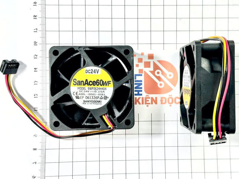9WF0624H404, A90L-0001-0581 Quạt Sanyo Denki 24V-0.15A Kích Thước 60x60x25mm