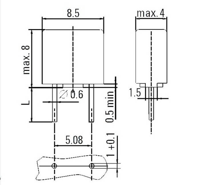 Kích thước cầu chì T3.15A250V