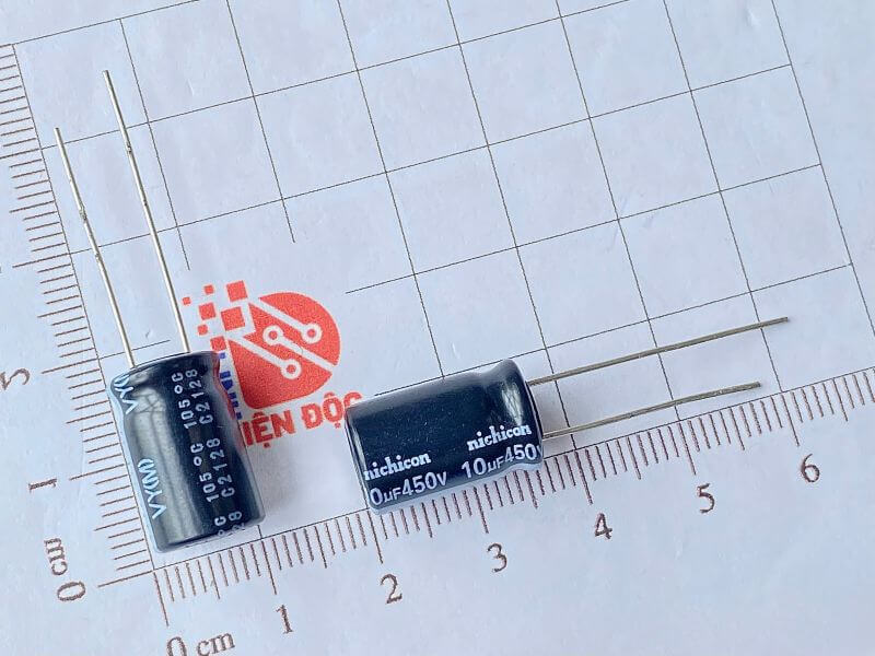 Tụ hóa Nichicon 10uF 450V kích thước 10x16mm_1