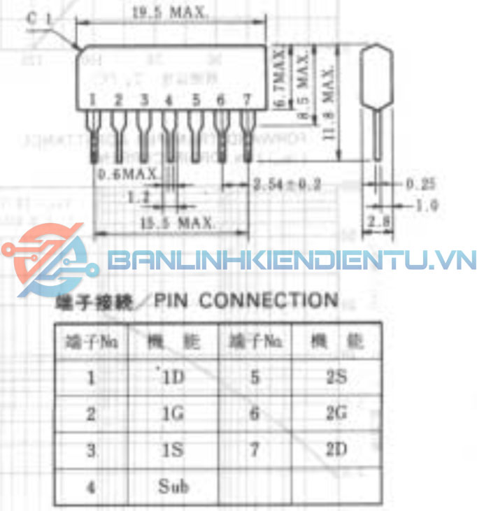 sơ đồ chân và kích thước UPA68H
