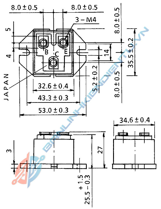 Kích thước MG150J1BS11