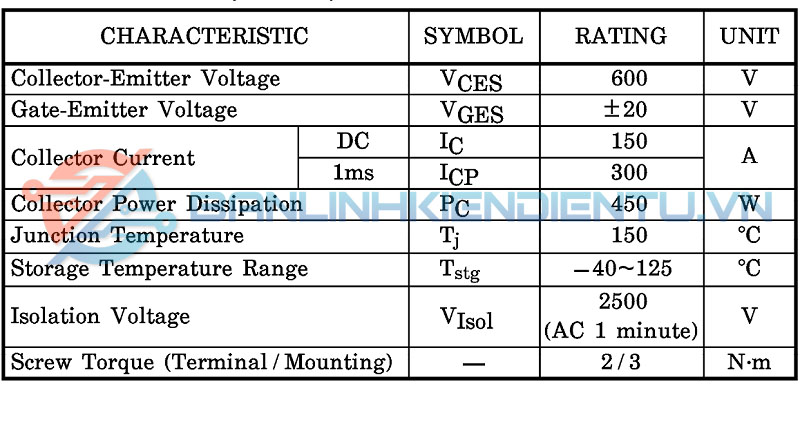 Sơ đồ cấu tạo MG150J1BS11