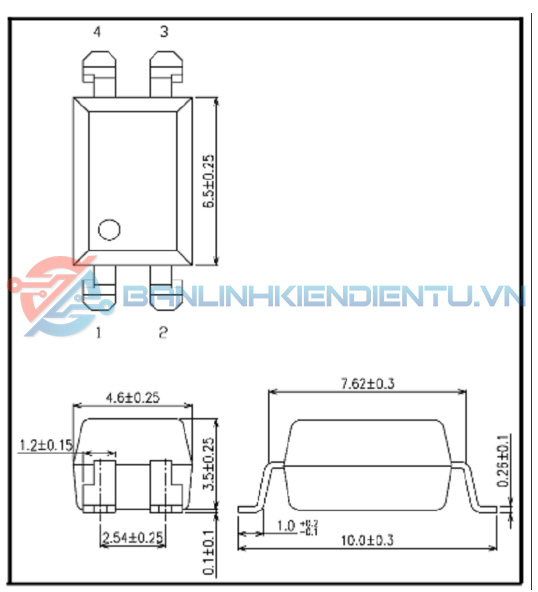 Kích-thước-TLP621-sop4