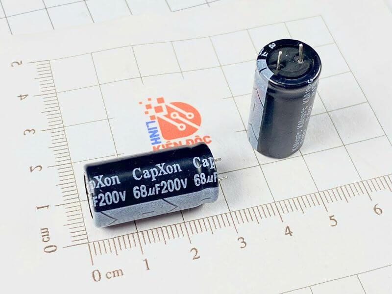 Tụ hóa 68uF 200V kích thước 13x25mm hàng chính hãng_1