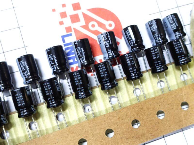 Tụ hóa Nichicon 100uF 50V 8×12.5mm