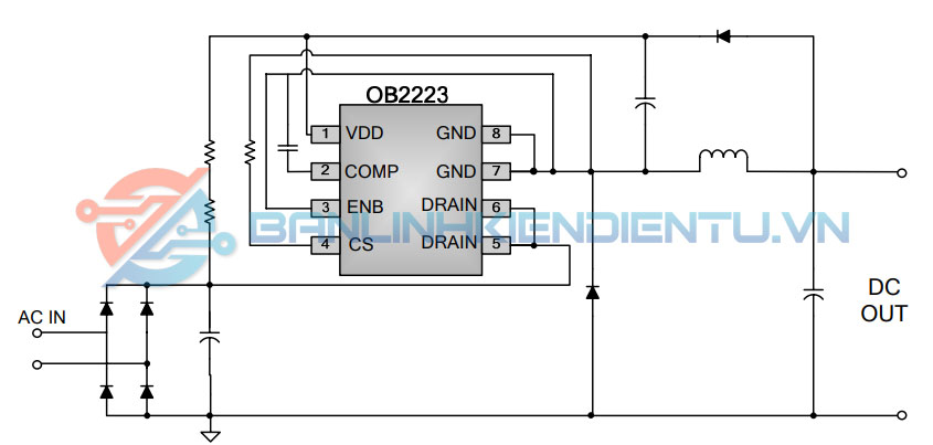 Mạch ứng dụng OB2223AP