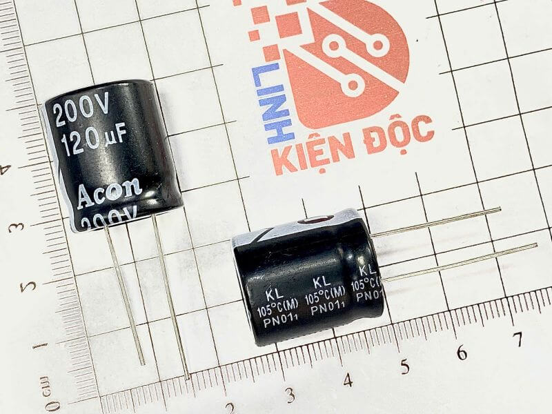 Tụ Hóa Acon 200V 120uF kích thước 18x21mm