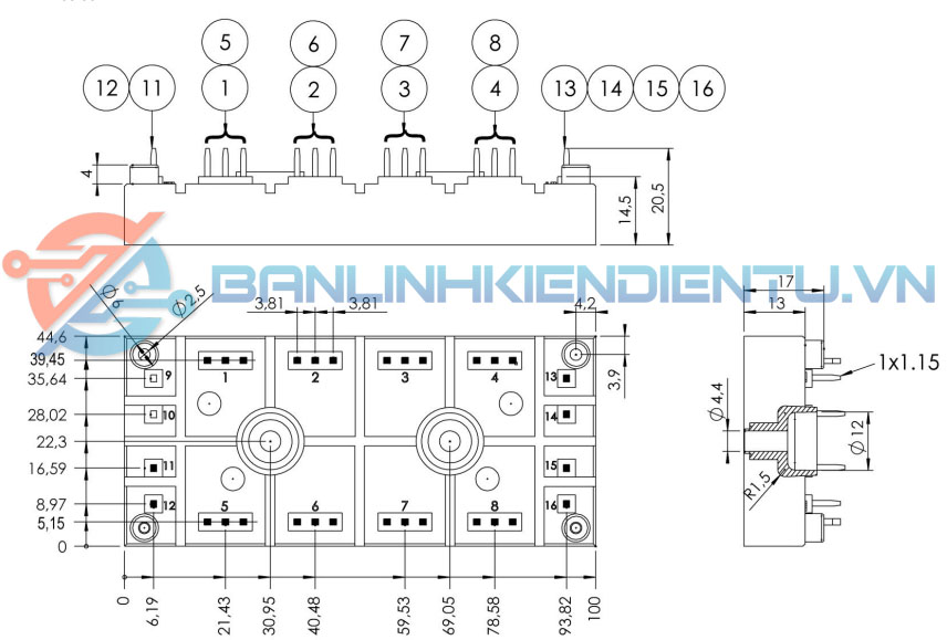 kích thước SKDH 146-16-L75