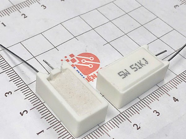 Điện trở sứ 5W 51K chân đứng-1