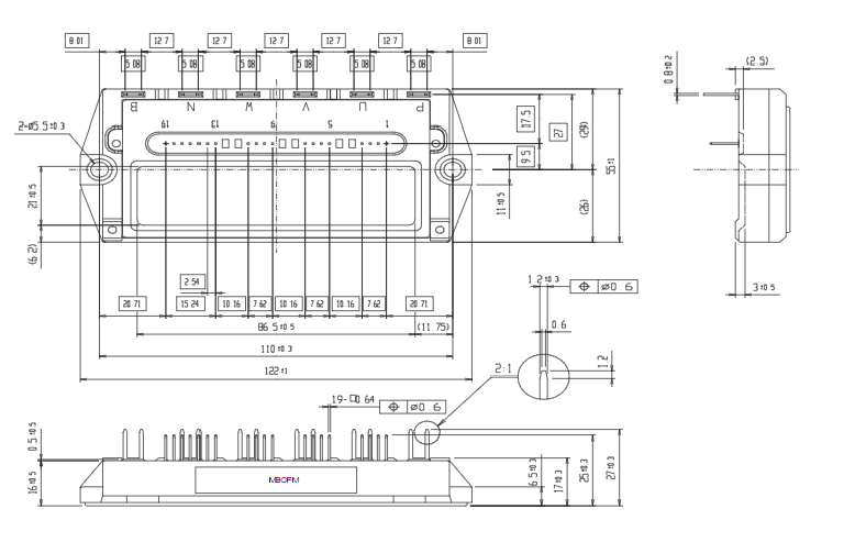 Kích Thước 6MBP50TEA060-50