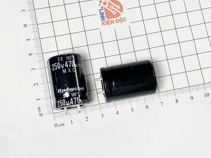 Tụ hóa Rubycon 250V 470uF kích thước 22x30mm_1