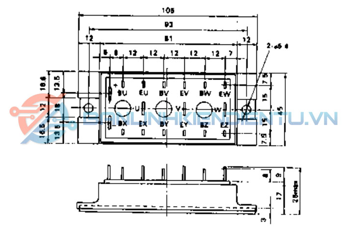 Kích thước 6DI30B-050