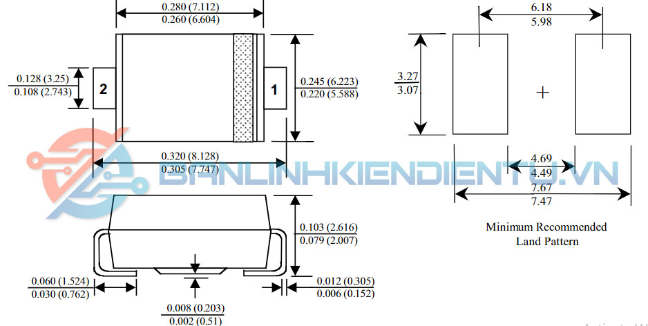 Kích thước SMCJ24CA