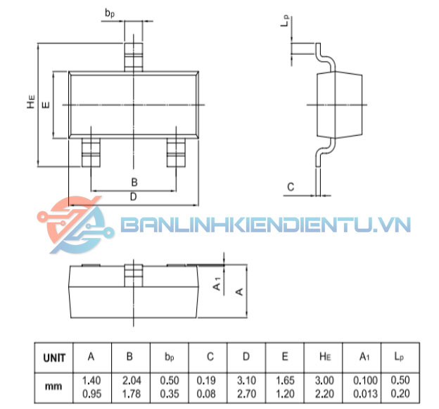 Kích thước BAV70