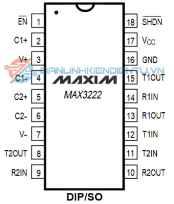 Sơ đồ chân MAX3232EUE