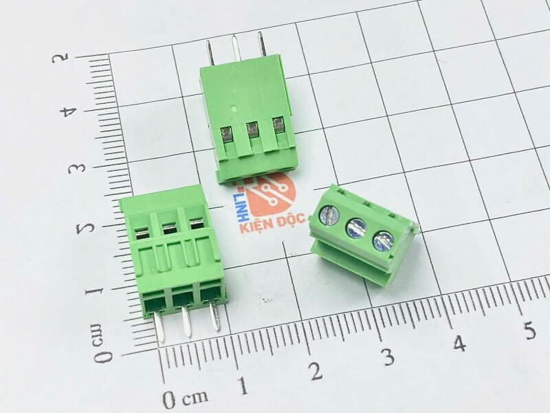 Cầu đấu Terminal KF128 3P 5.0mm chân vuông đồng thẳng_3