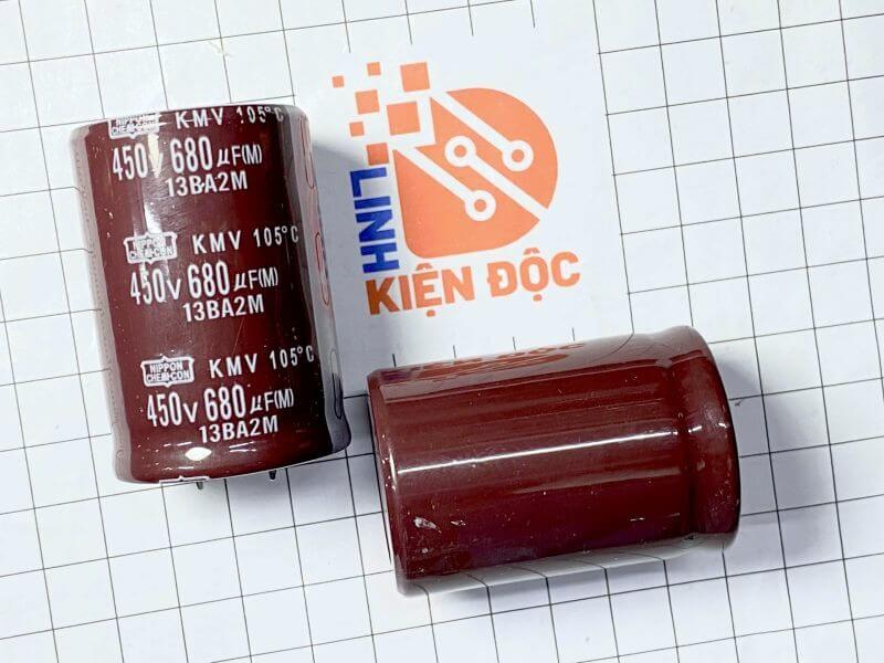 Tụ hóa Nippon KMV 680uF 450V 105 độ 35x50mm_2