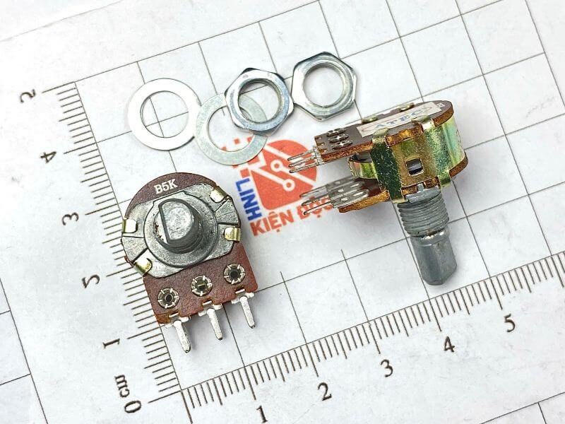 Chiết áp đôi WH148 B5K 15mm (núm vát)