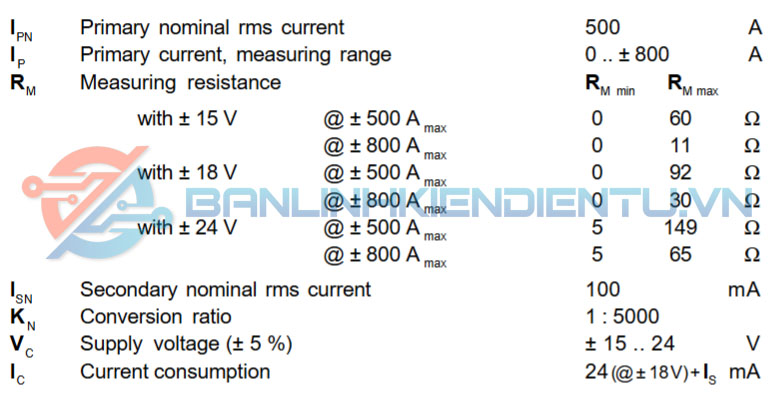 Thông số kỹ thuật LF505-S