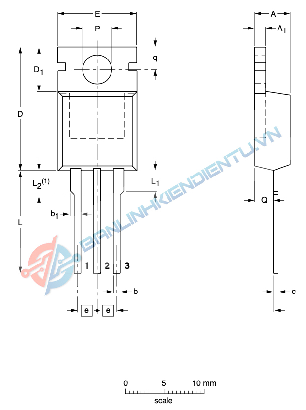 kích thước IRF730