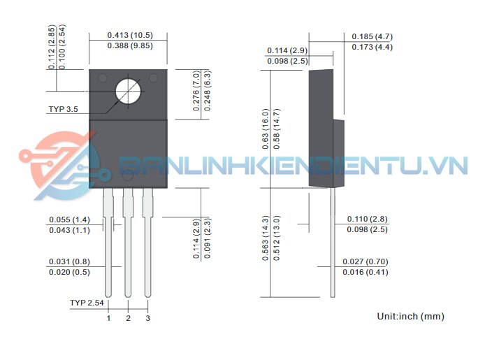 Kích thước MBRF40100CT