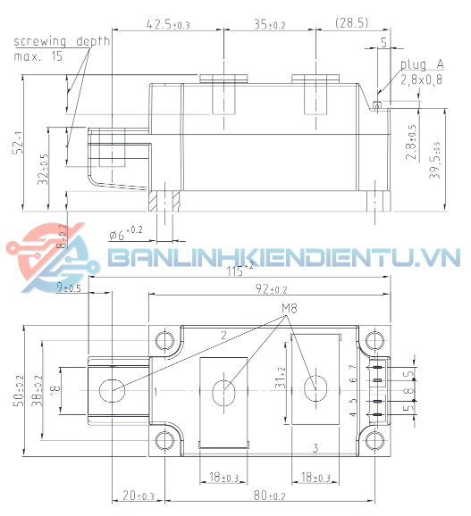 Kích thước TD285N12KOFKích thước TD285N12KOF