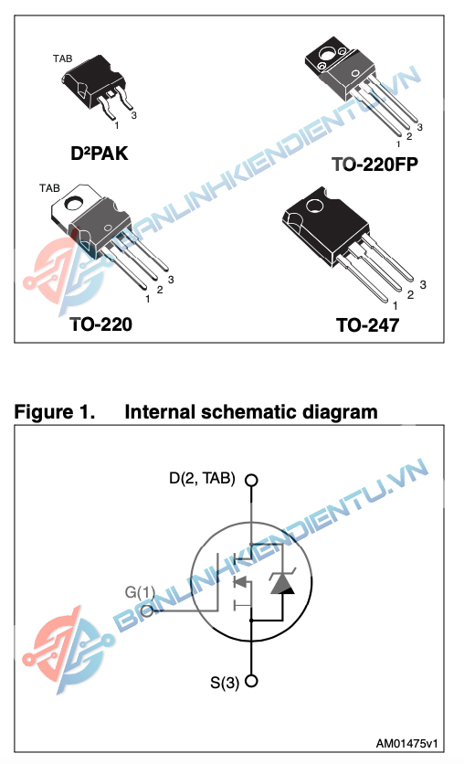 STF18NM60N sơ đồ chân