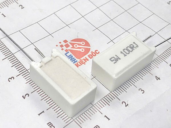 Điện trở sứ 5W 100R chân đứng-1