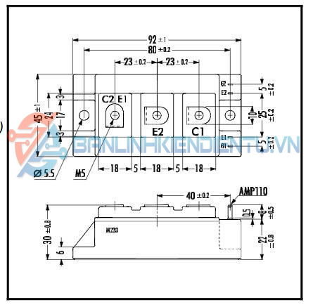 Kích thước 2MBI200NR-060A-01