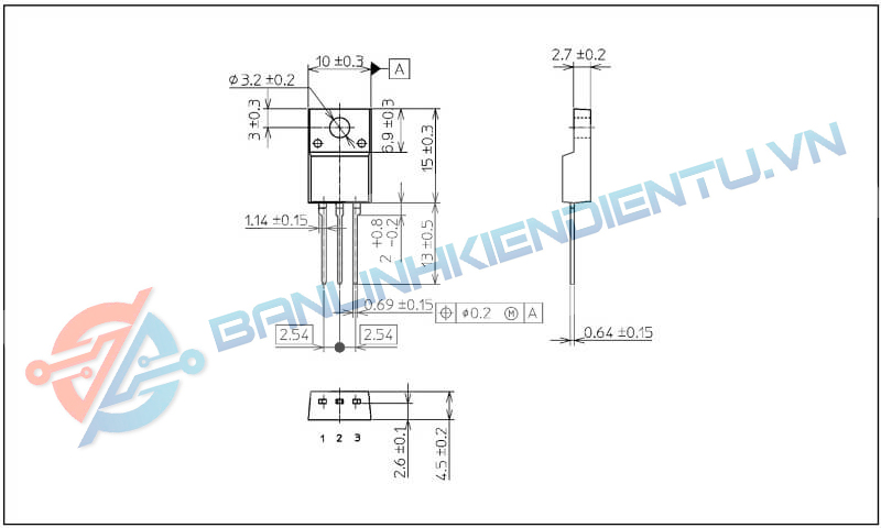 Kích thước FQPF5N60C
