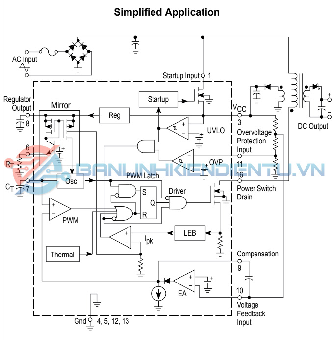 Sơ đồ cấu tạo MC33363BDW