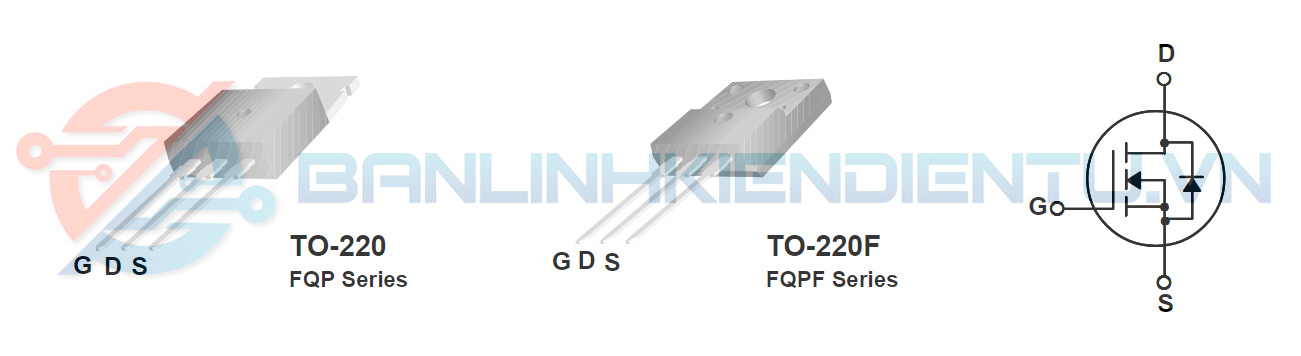Sơ đồ chân mosfet FQPF5N60C_