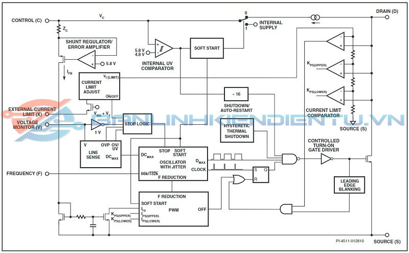 Sơ đồ khối cấu tạo TOP269EG