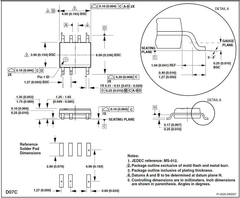 Kích thước chân IC SOP7