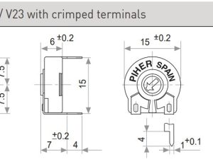 Kích thước chiết áp PT-15