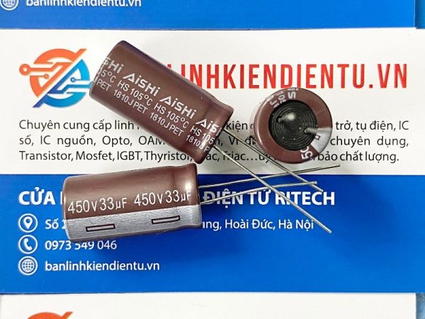 tụ hoá 33uf 450v AiSHi 13x25mm