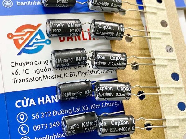 tụ hoá capxon 8.2uf 400v 7.3x13mm