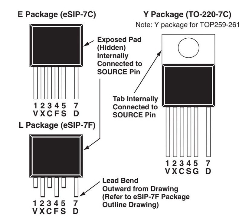 Sơ đồ chân TOP258EG