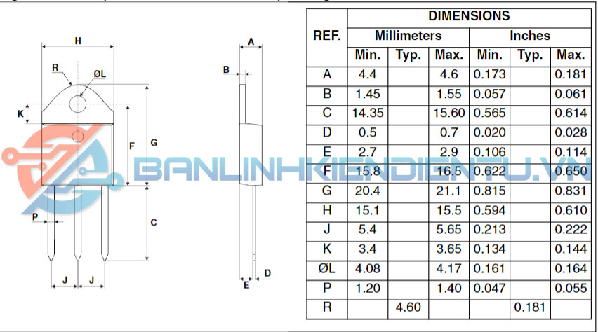 Kích thước BTA41600B