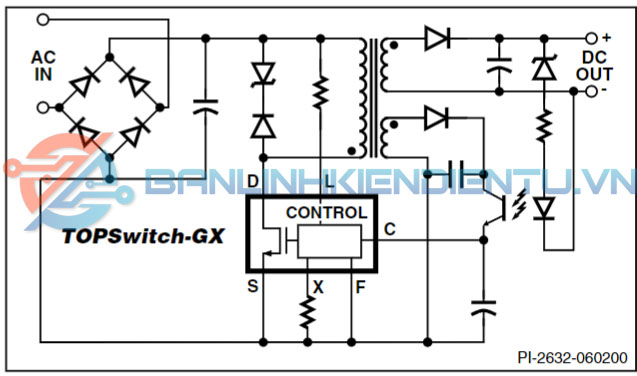 Mạch ứng dụng tiêu biểu TOP249Y