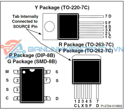 Sơ đồ chân TOP249Y