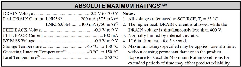 Thông số kĩ thuật LNK363GN
