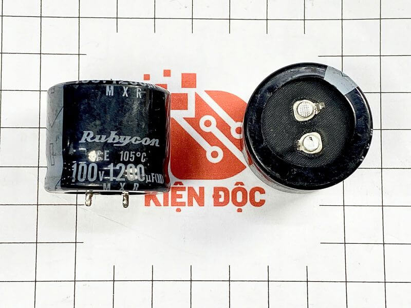 Tụ hóa 100V 1200uF Rubycon 25x30mm tháo máy Tụ hóa 100V 1200uF Rubycon 25x30mm tháo máy_1