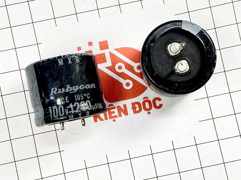 Tụ hóa 100V 1200uF Rubycon 25x30mm tháo máy_1