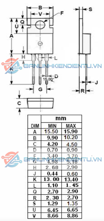 kích thước IRFB38N20D