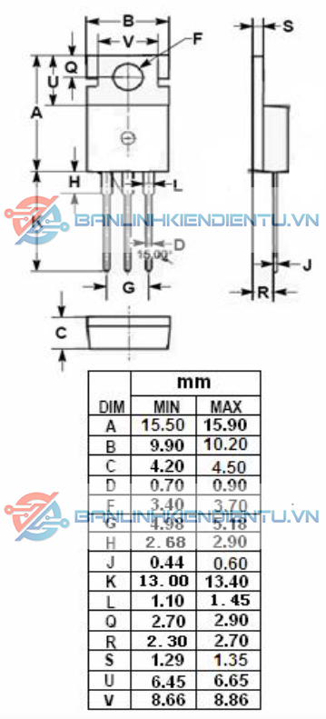 kích thước IRFB4615